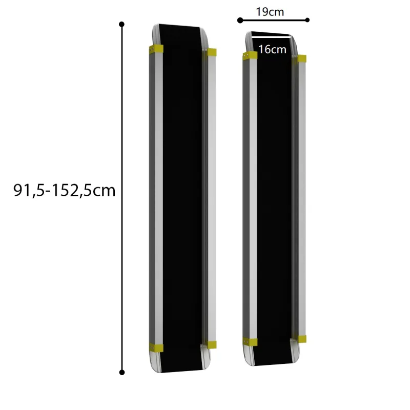 Juego de 2 rampas de carga, rampa telescópica de aluminio carga hasta 270kg, para moto, remolque, furgoneta, quad, motocross, rampas portátiles escala