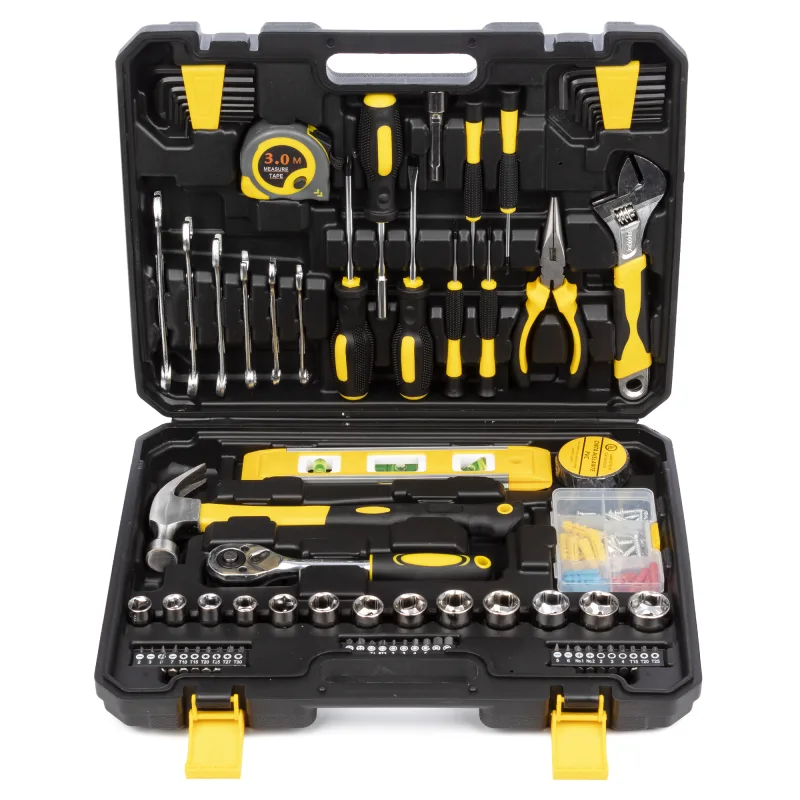 Juego de herramientas domésticas con maletín de transporte y 108 piezas