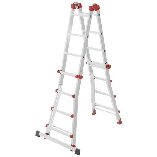 Escalera telescópica plegable de aluminio 4x4 hailo m80 (altura de trabajo 4,70 m)