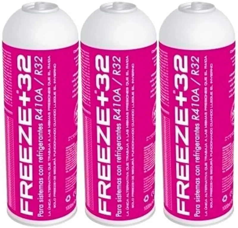 3 botellas gas ecologico refrigerante freeze organico +32 350gr sustituto r32, r410a