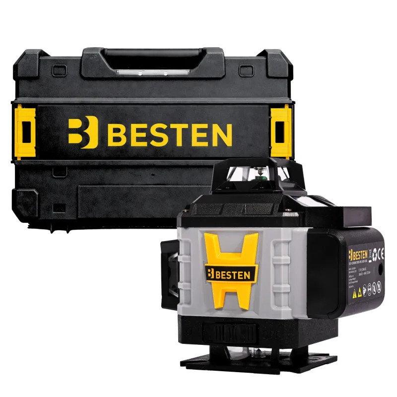 Nivel láser 4d 16 líneas besten be-2848 verde 532 nm con trípode 118 cm kit pro