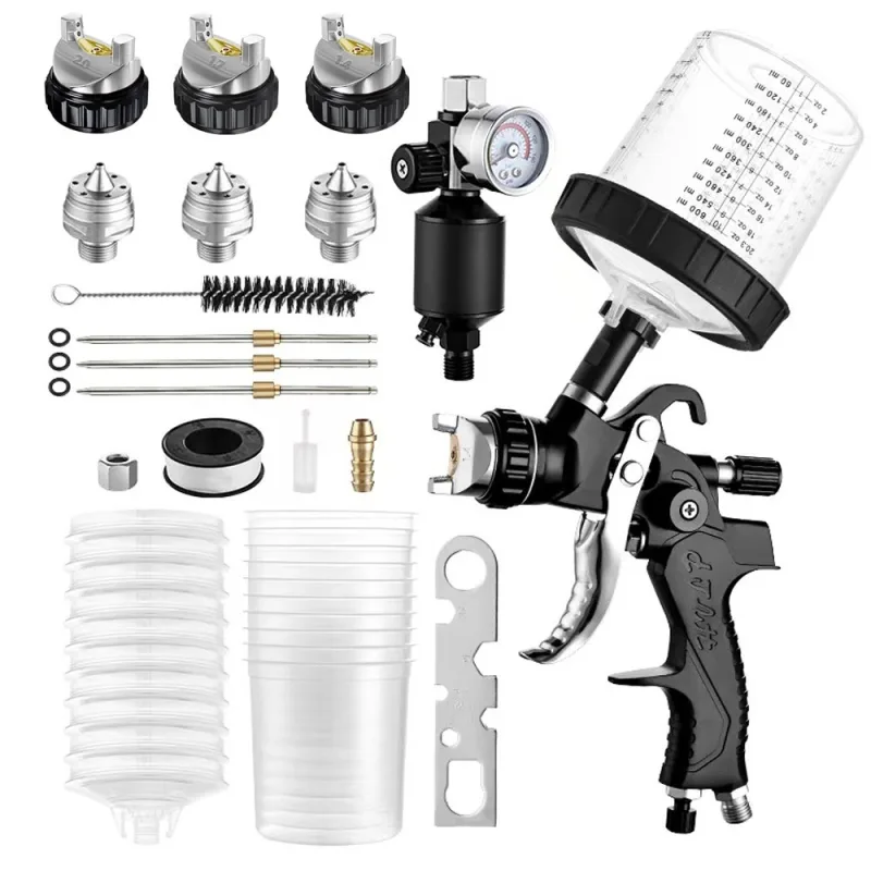 Kit de pistola pulverizadora de pintura neumática hvlp para muebles y automóviles