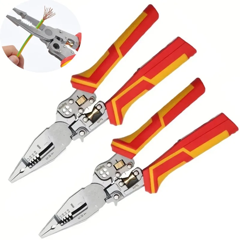 Pelacables multifunción 8 en 1 con comprobador de voltaje, 2 unidades, para electricistas.