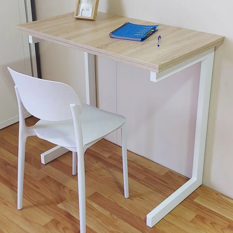 Monarka juego 2 patas para mesas, (80 cm alto x 45 cm fondo) metálicas, para mesas escritorios, encimeras. md. toledo. color blanco.