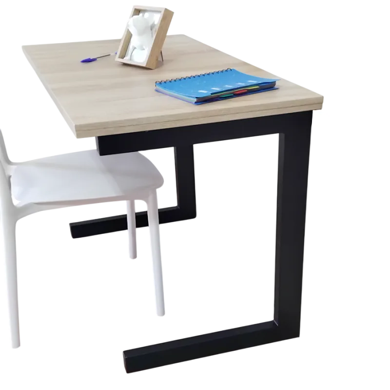 Monarka | patas para mesa (80 alto x 60 cm fondo) juego 2 und, metálicas, para mesas de salón comedor, jardín, encimeras. md. toledo. color negro.