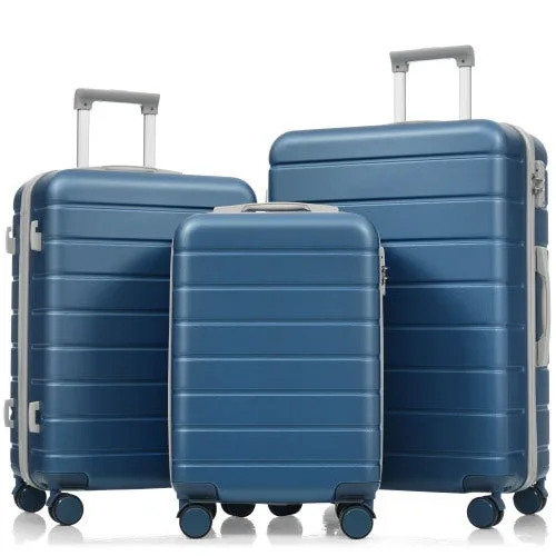 Set de valijas abs 3 piezas (m-l-xl), tsa, 4 ruedas, azul – comfortxl