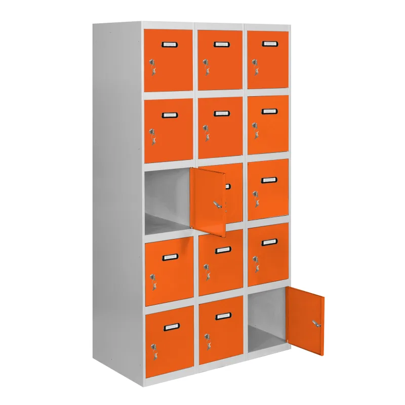 Taquillas metálicas simonlocker (180x120x50cm) gris y naranja