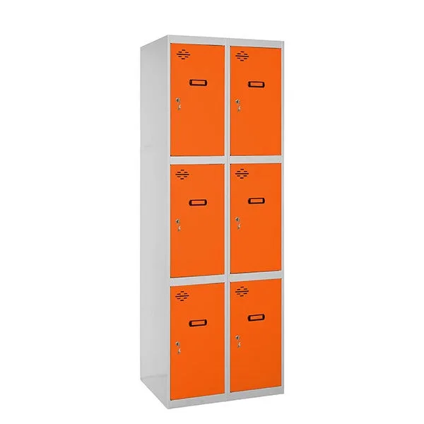 Taquillas metálicas simonlocker (180x80x50cm) gris y naranja