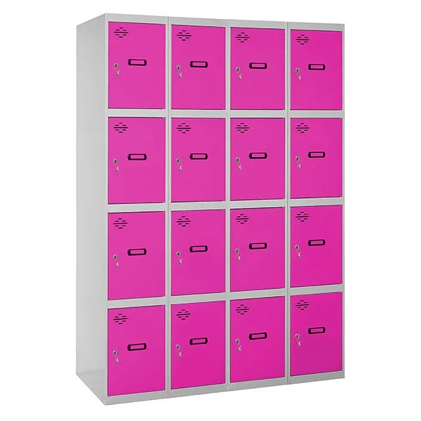 Taquillas metálicas simonlocker (180x160x50cm) gris y rosa