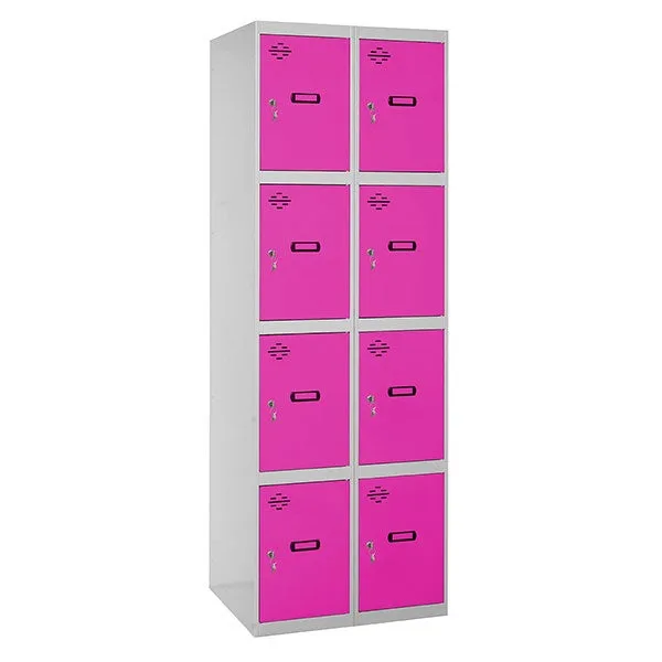 Taquillas metálicas simonlocker (180x80x50cm) gris y rosa