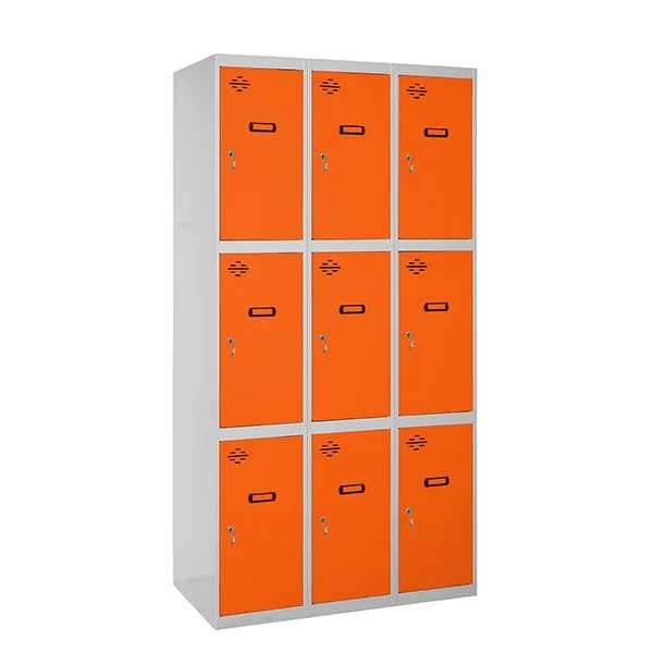 Taquillas metálicas simonlocker (180x120x50cm) gris y naranja
