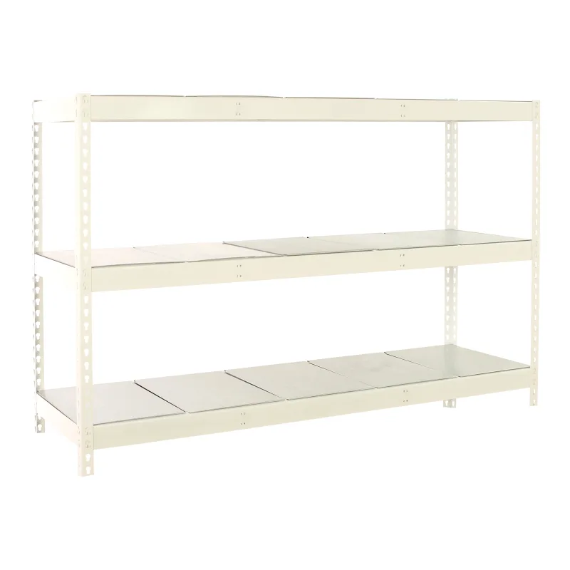 Estantería metálica sin tornillos simonrack de 3 estantes (200x240x90cm) blanco y galvanizado