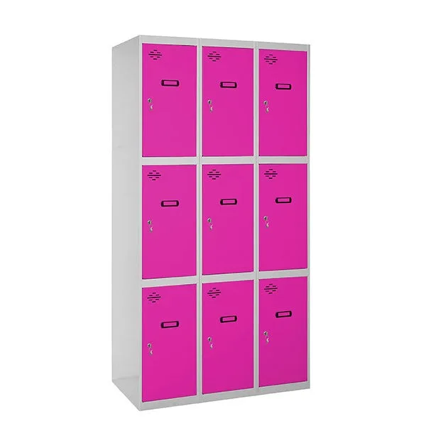 Taquillas metálicas simonlocker (180x120x50cm) gris y rosa