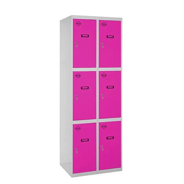 Taquillas metálicas simonlocker (180x80x50cm) gris y rosa