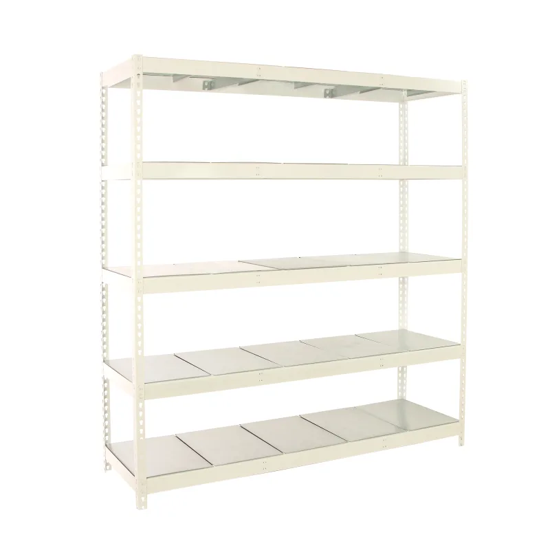 Estantería metálica sin tornillos simonrack de 5 estantes (200x240x90cm) blanco y galvanizado