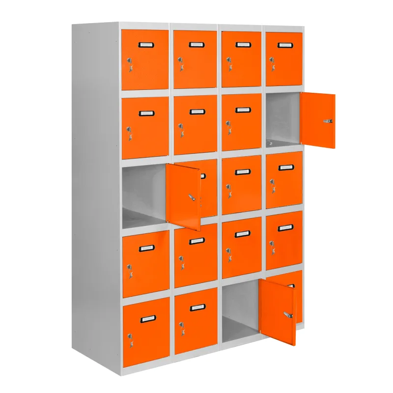 Taquillas metálicas simonlocker (180x160x50cm) gris y naranja