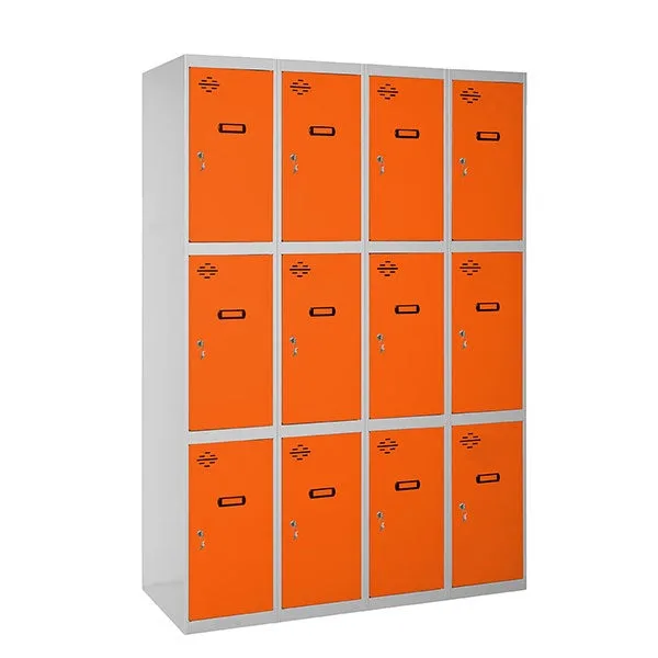 Taquillas metálicas simonlocker (180x160x50cm) gris y naranja