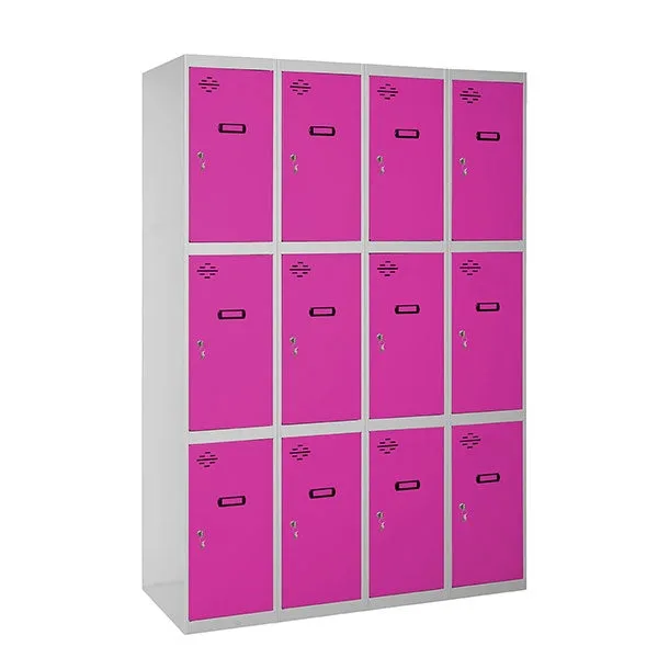 Taquillas metálicas simonlocker (180x160x50cm) gris y rosa