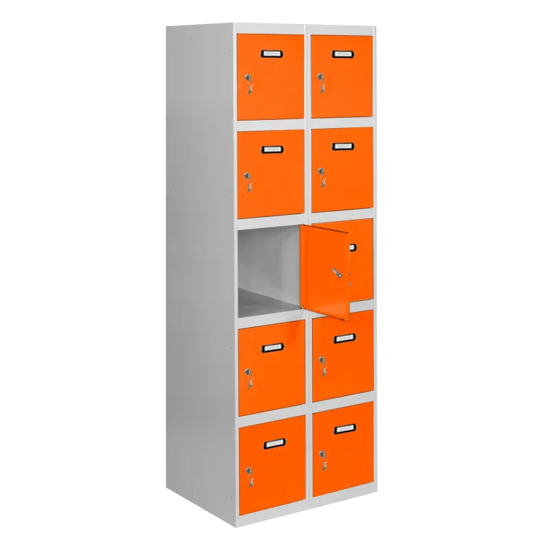 Taquillas metálicas simonlocker (180x80x50cm) gris y naranja