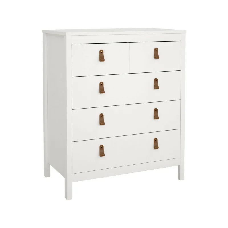 Cómoda, 5 cajones deslizantes, cierre deslizante, 82.3x48x98.9h cm blanco - alulim