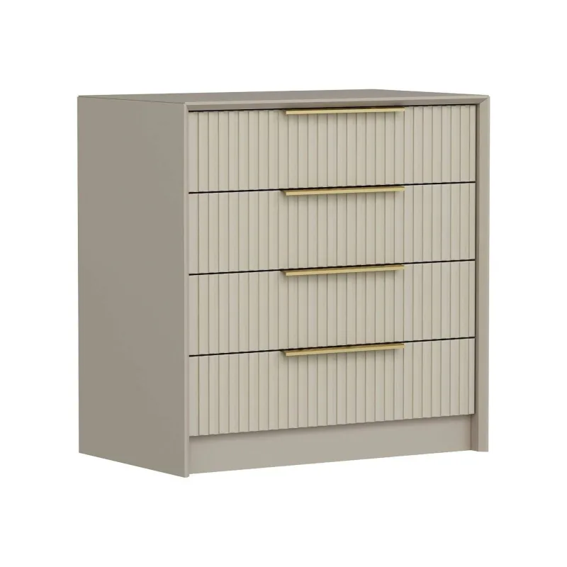 Cómoda, 7 cajones deslizantes, cierre deslizante, 72x45x77h cm gris cemento - fanoos