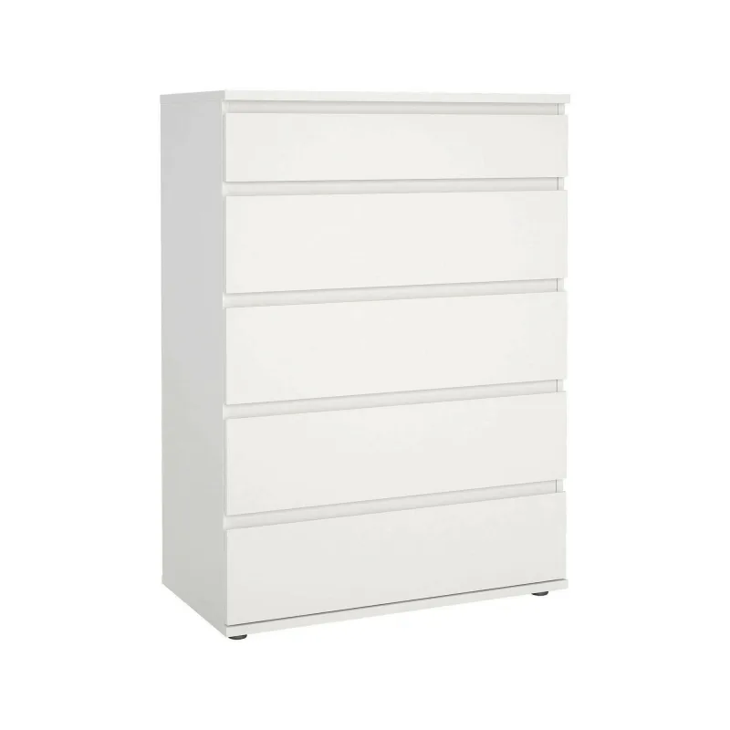 Cómoda, 5 cajones apertura y cierre suave, 76.8x40x106.6h cm blanco - arriba