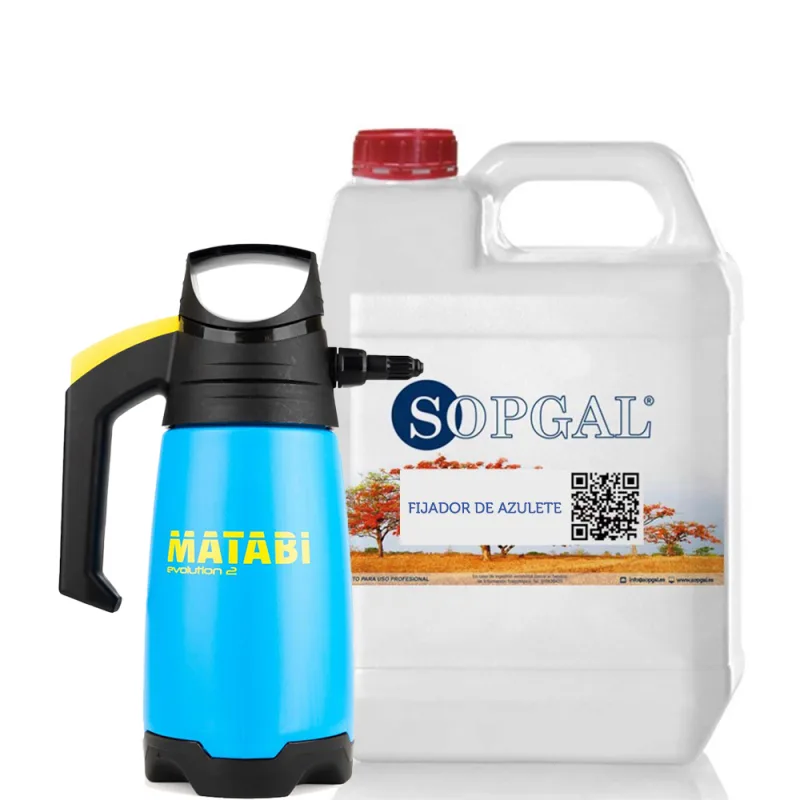 Fijador para azulete de sopgal (5l) y pulverizador (2l) - líquido listo al uso para proteger, fijar y dar durabilidad a las líneas de marcaje