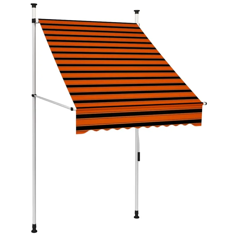 Toldo manual retráctil naranja y marrón 100 cm