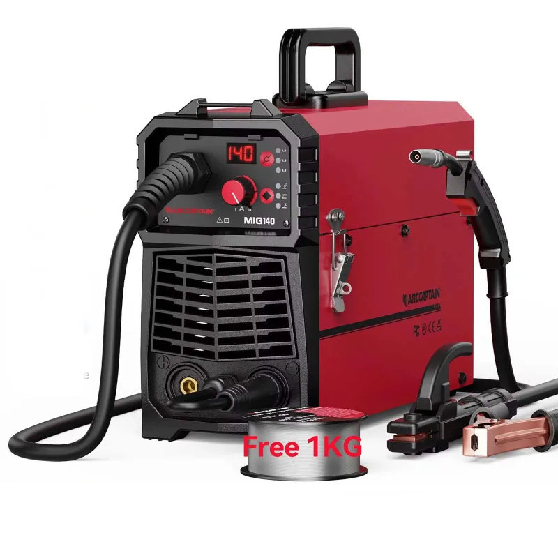 Máquina de soldadura semiautomática fuleadture 4 en 1 con elevador, 220 v, 140 a, mig/tig, tig/mta/ma/mag, gas/iggbt.