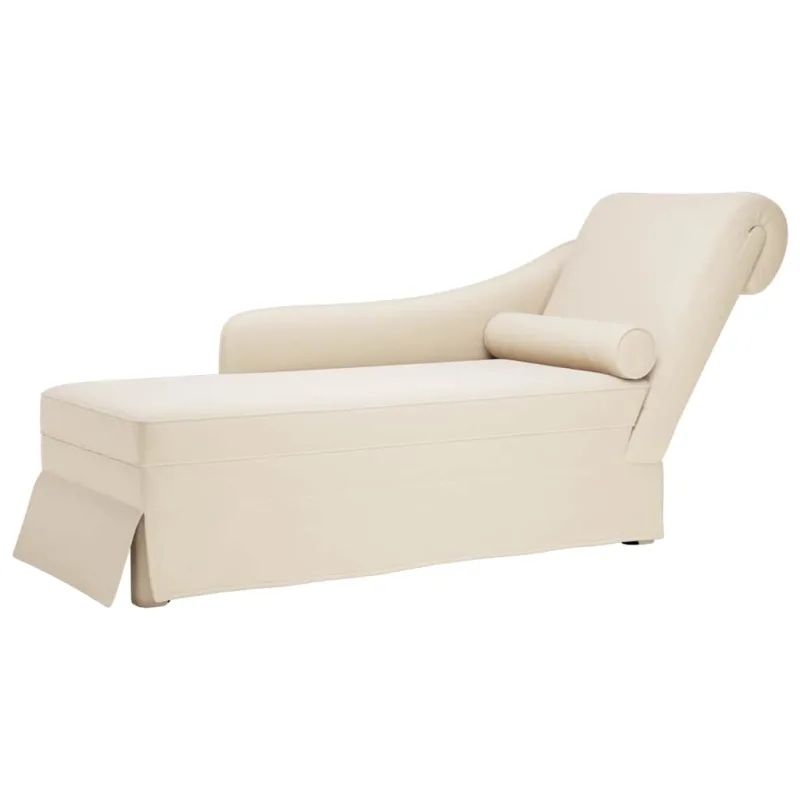 Chaise longue respaldo reposabrazos derecho terciopelo lino