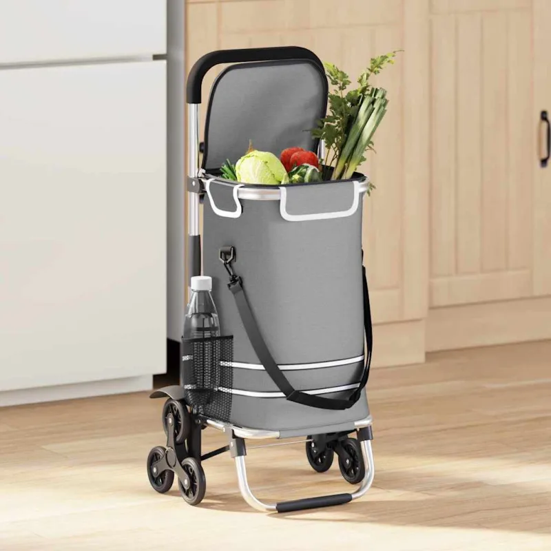 Carro de compras gris 47 x 39 x 100,5 cm tela oxford