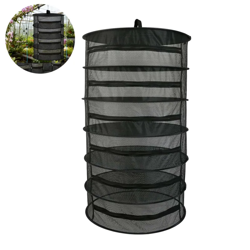 4 redes de secado para plantas 6 capas, red zippada para hierbas y flores – incluye gancho s y bolsa de almacenaje, accesorios jardín