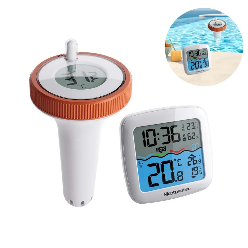 4 uds termómetros digitales inalámbricos recargables usb, sensor flotante de alta precisión, impermeables, ideales para piscina, spa o acuario