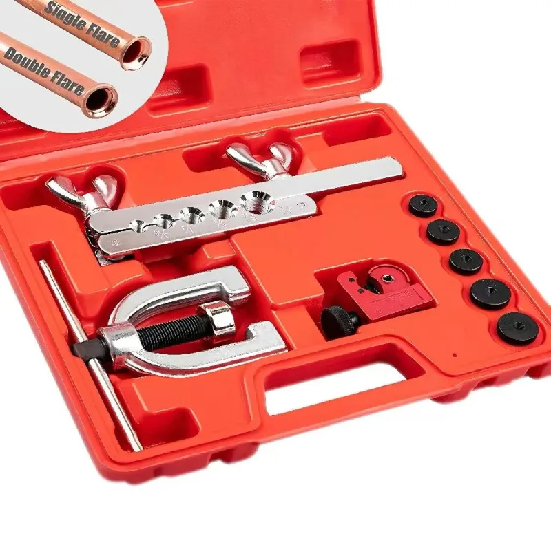 Juego de herramientas de abocardado de 8 piezas, herramienta de reparación para escariado de tuberías de cobre de 3/16, kit de abocardado de frenos