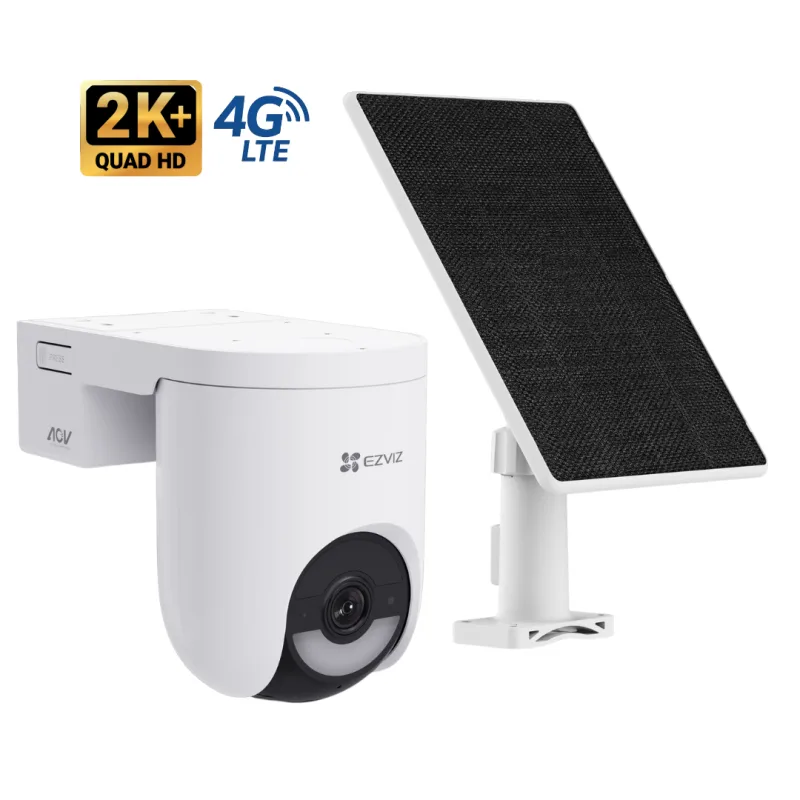 Cámara de vigilancia exterior rotativa ezviz hb8 wifi + 4g con panel solar
