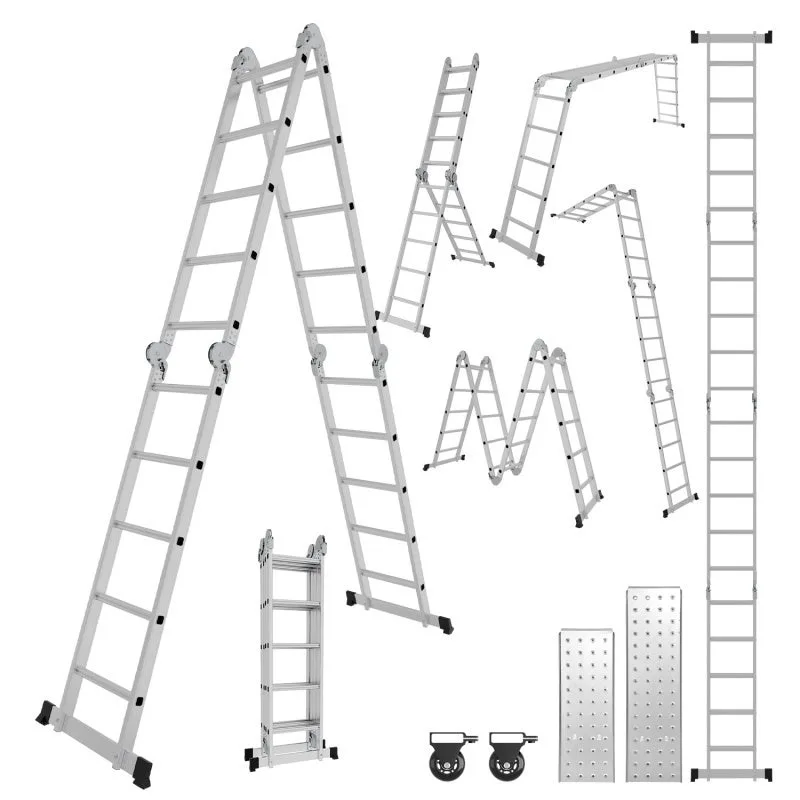 Escalera polivalente escalera plegable 4x5 escalera telescópica 582cm escalera de apoyo escalera de aluminio escalera doméstica