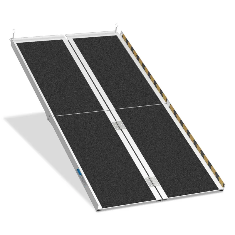 Rampa para silla de ruedas rampa de acceso plegable rampa de aluminio superficie antideslizante capacidad 270kg 152cm