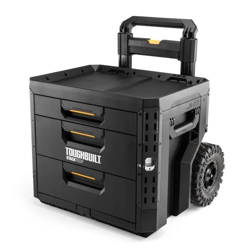 Caja de herramientas con ruedas con 3 cajones y cerradura stacktech® toughbuilt