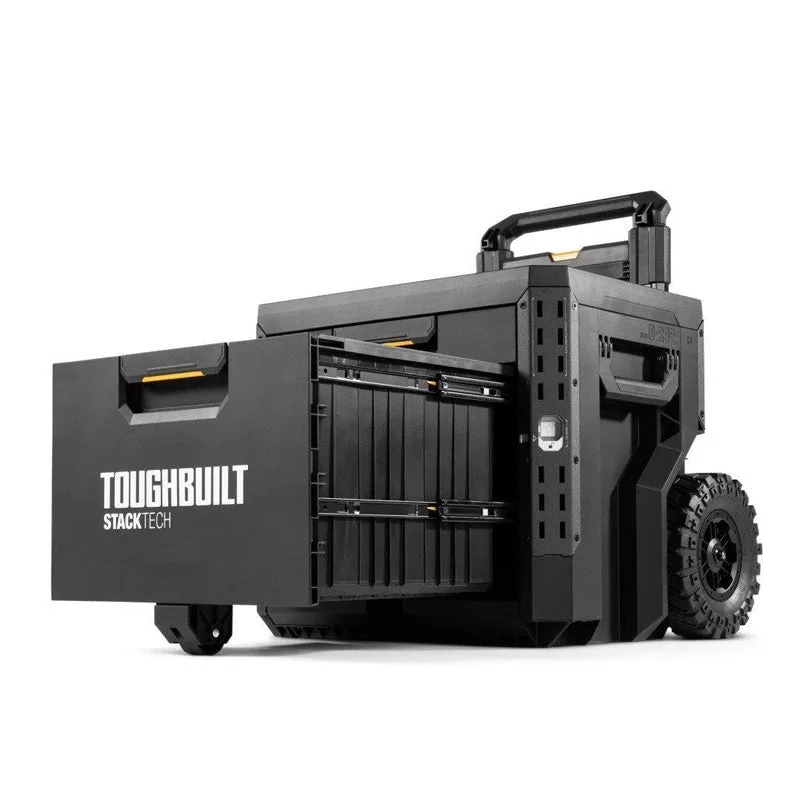 Caja de herramientas con ruedas con 2 cajones y cerradura stacktech® toughbuilt