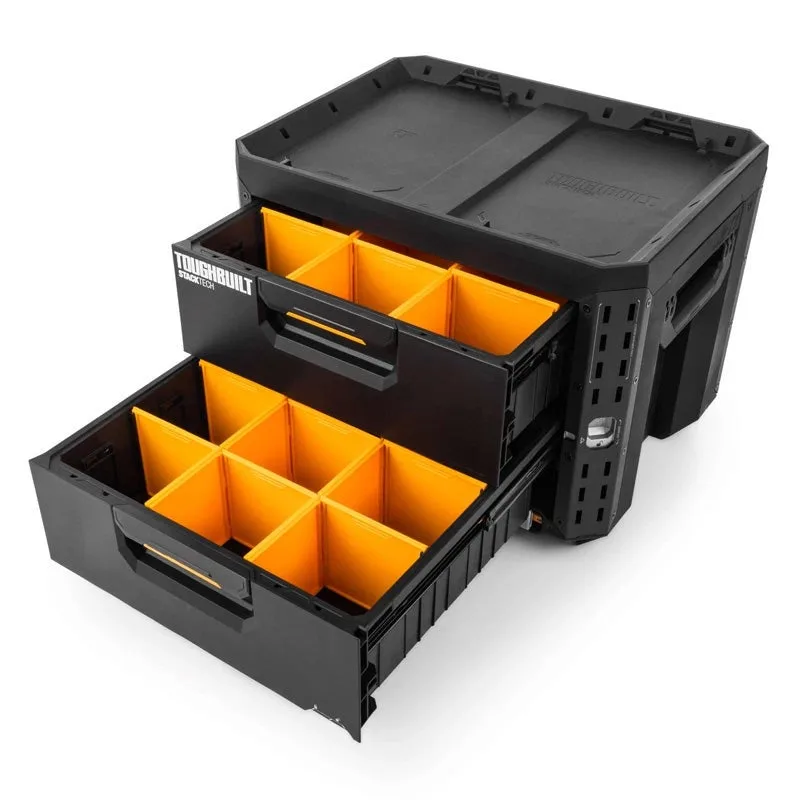 Caja de herramientas con 2 cajones y cerradura stacktech® toughbuilt