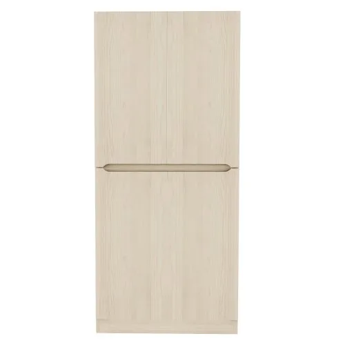 Armario de 70 × 40 × 170 cm, modelo de dos puertas con pequeño compartimento de almacenamiento, color madera