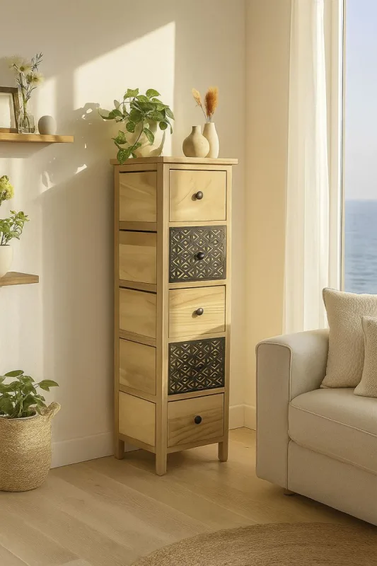 Regalos miguel - muebles auxiliares - cajonera estrecha tidalon 5 cajones