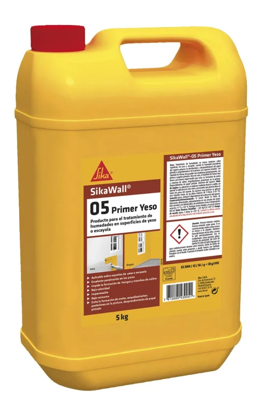 Lote de 2 unidades sikawall-05 primer yeso 5 kg garrafa sika