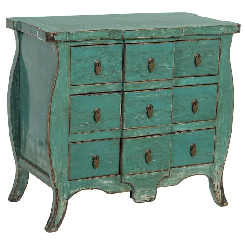 Recibidor de madera azul 90x48x80h cm