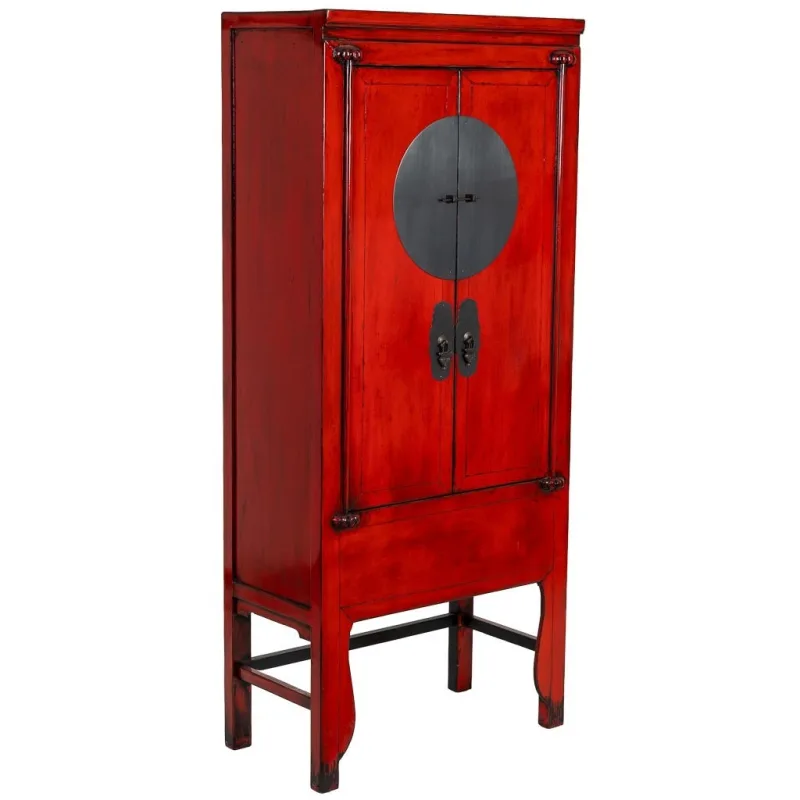 Armario de madera rojo 84x50x194h cm