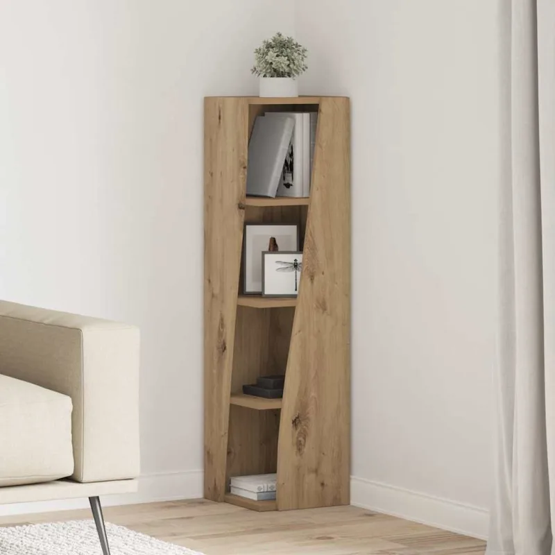 Armario de esquina roble artesanal 27,5x27x102cm