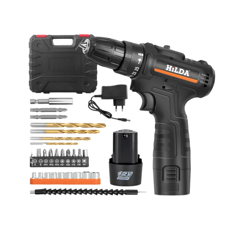 Taladro eléctrico inalámbrico de 12 v para uso doméstico, destornillador eléctrico de doble velocidad, taladro de pistola recargable