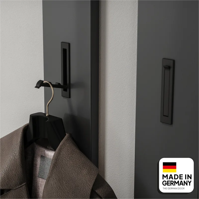 Perchero pared erding | 3 ganchos abatibles metálicos | acabado grafito | carga hasta 15 kg | máxima calidad y diseño aleman | tgd home