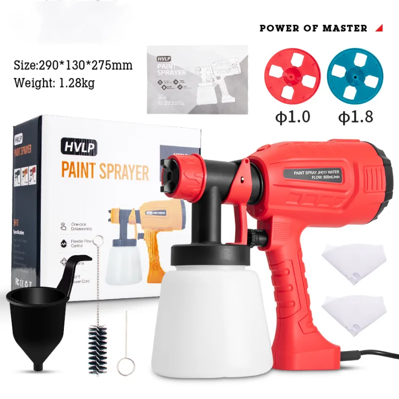 Pistola de pintura automática de 400 w, diámetro de la boquilla: 2,5 mm/1,0 mm/1,8 mm