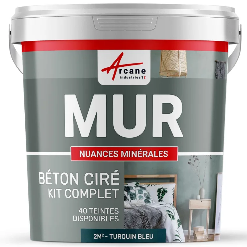Kit microcemento para muros - 2 m² turquí azul - arcane industries